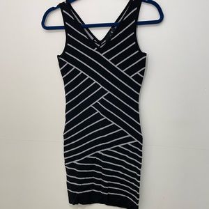 Black and white body on dress